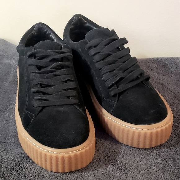 😎J SLIDES Platform creeper style suede shoes 6.5 Like New! - Picture 3 of 9